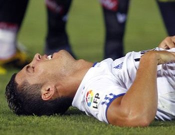 Cristiano Ronaldo lesionado, pero bien