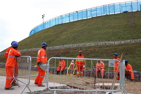 A un día el estadio no estaba listo