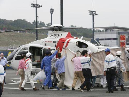 De Angelis mejora levemente tras su accidente en Japón