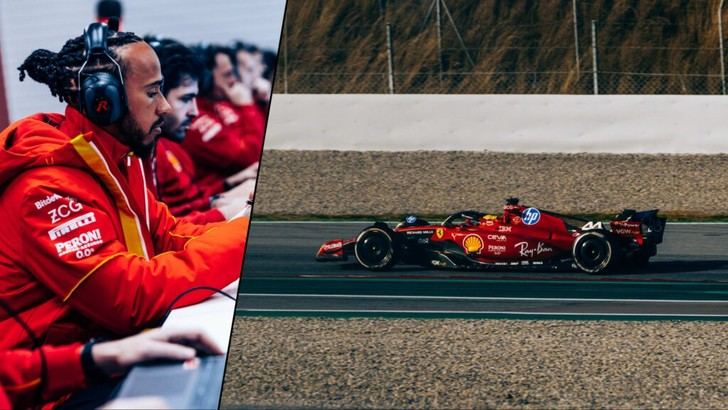 Hamilton sufre un accidente durante pruebas de Ferrari en Barcelona