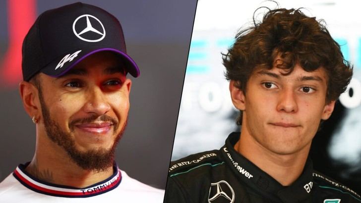 Hamilton deja un emotivo mensaje para Antonelli en su nueva habitación de Mercedes