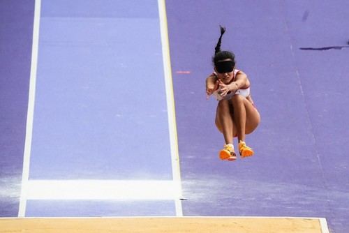 Alba García, campeona mundial de salto de longitud en Nueva Delhi
