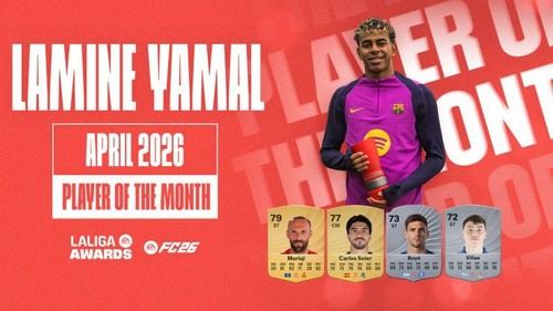 Lamine Yamal se consagra como el mejor de LaLiga en abril